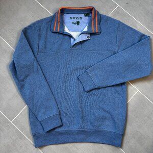 Orvis 1/4 Zip Pullover Fleece Collared Sweater sz M